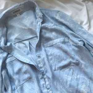 BLUE AND WHITE EXPRESS PORTOFINO SHIRT BUTTON UP